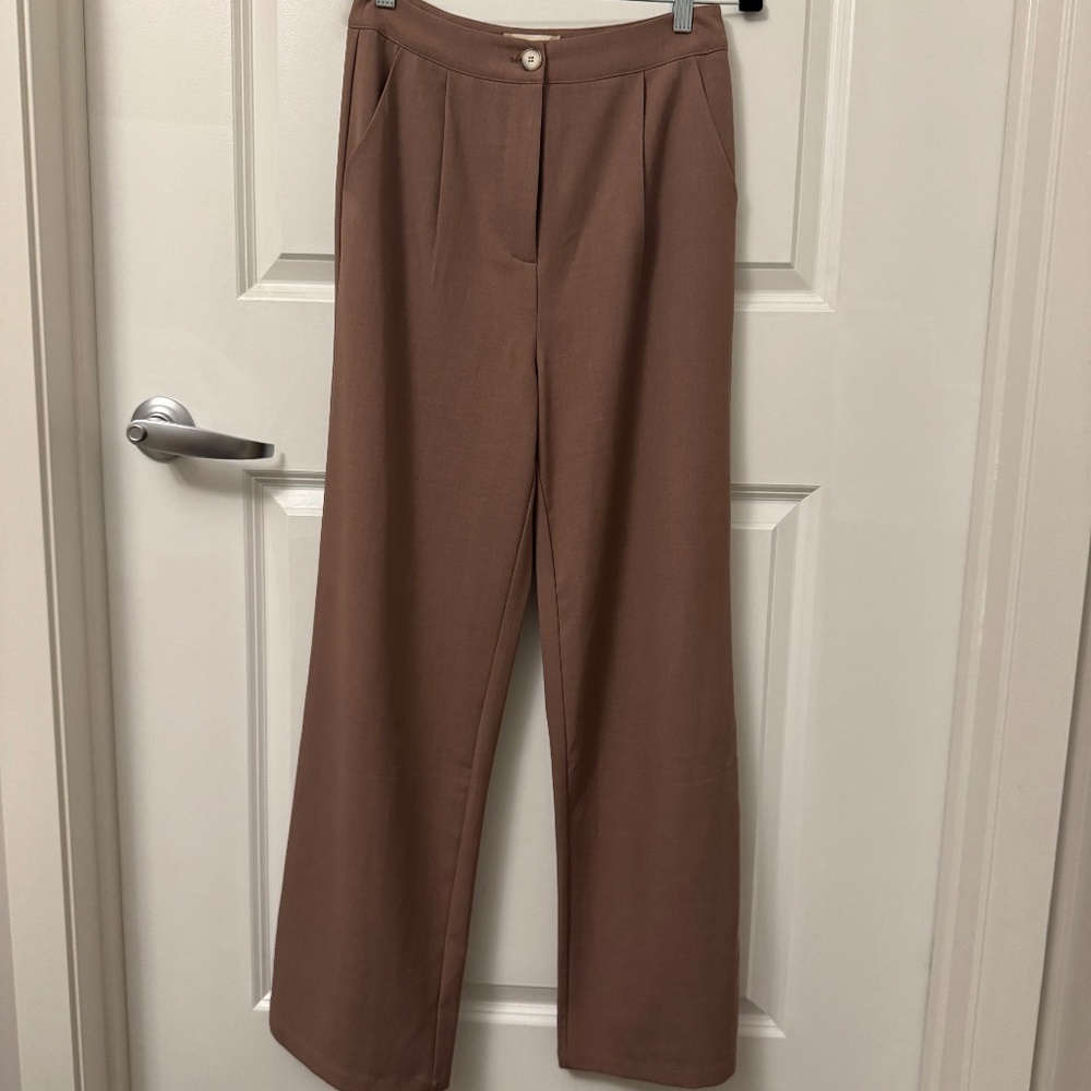 Altar’d State Wide leg trouser pants - brown small